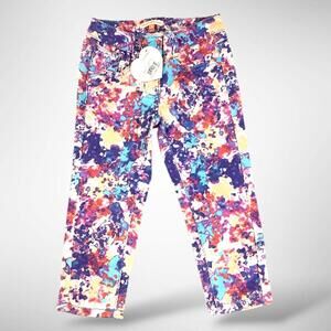 NWT Little Miss Matched Paint Splatter Multicolor Girls Pants, Size 4